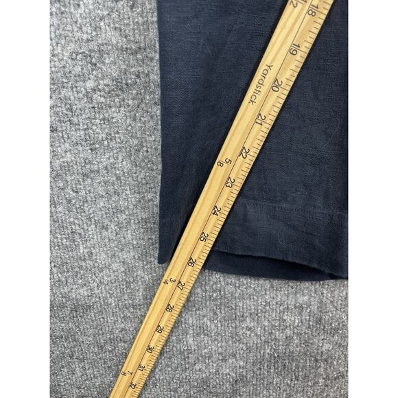 Talbots Navy Blue Linen Pants Size XL Elastic Waist Drawstring Coastal - Picture 6 of 13
